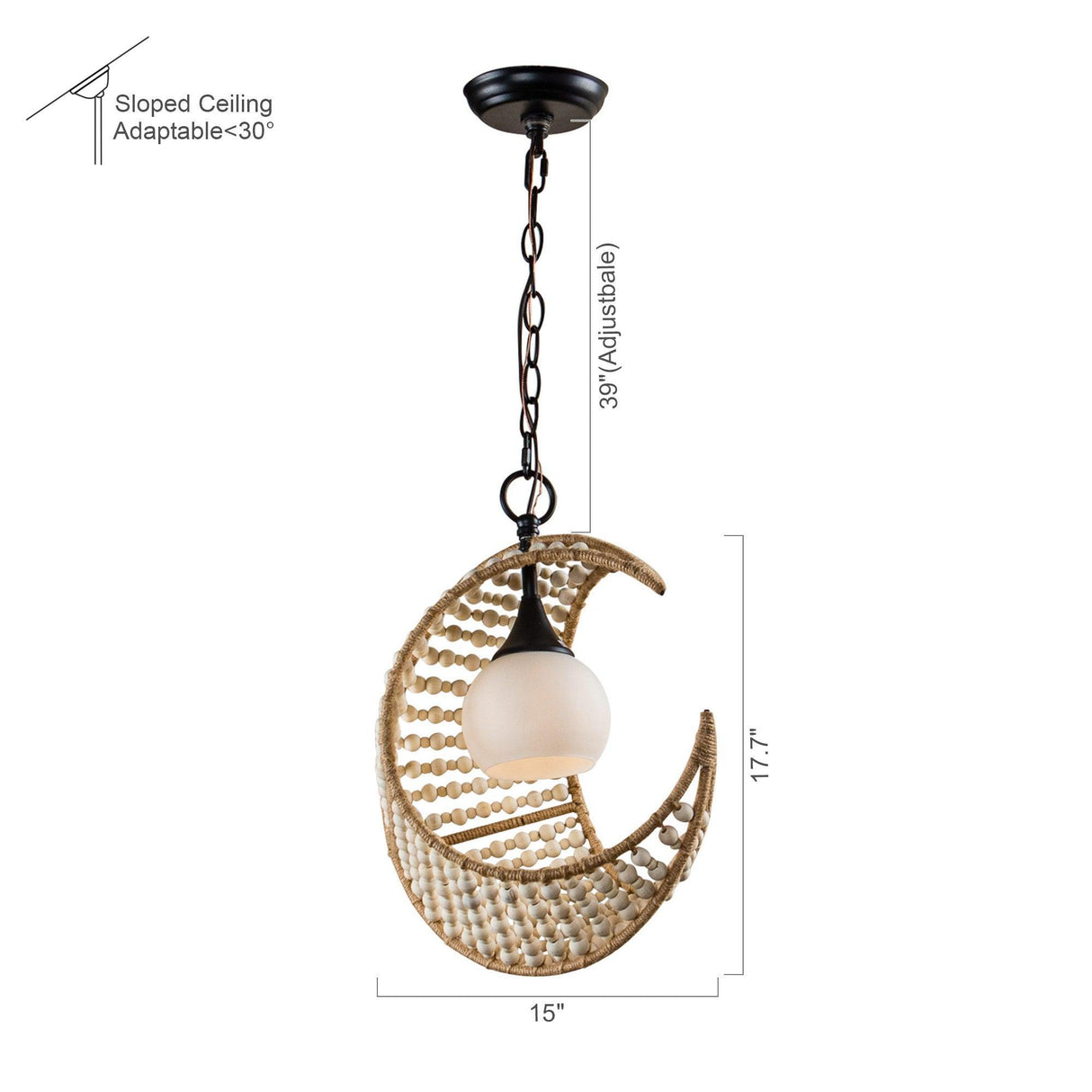 1-Light Farmhouse Boho Island Pendant Lighting