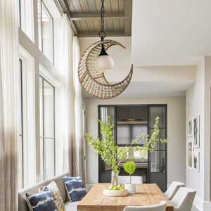1-Light Farmhouse Boho Island Pendant Lighting