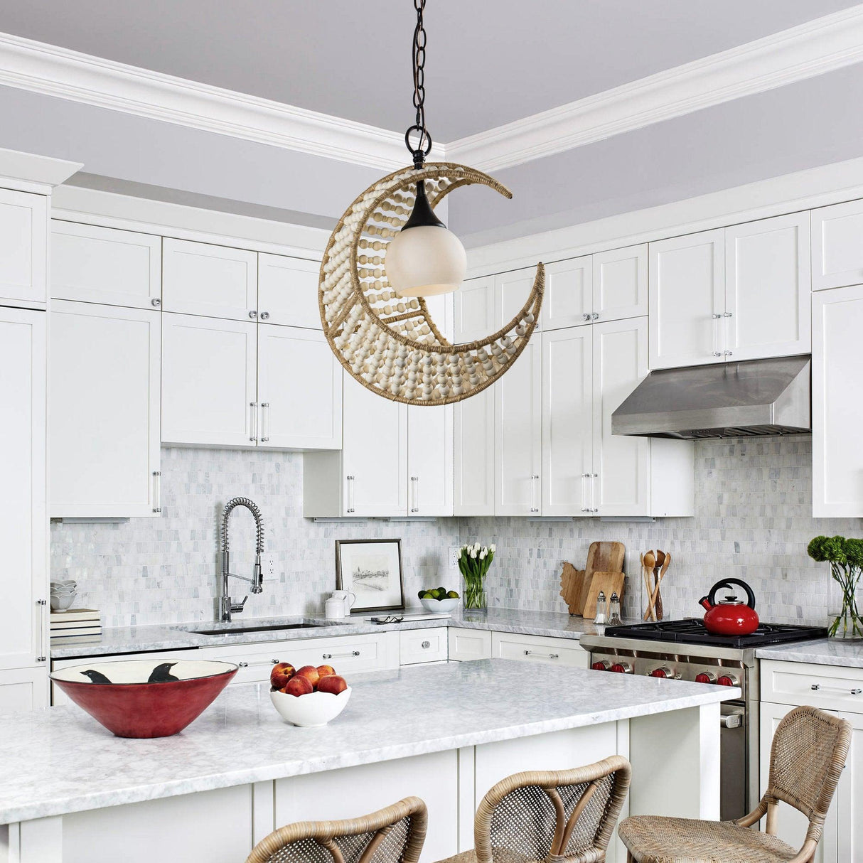 1-Light Farmhouse Boho Island Pendant Lighting