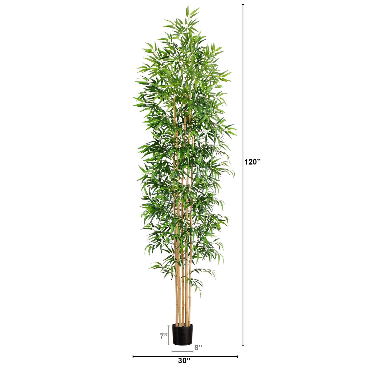 10’ Artificial Bamboo Tree with Real Bamboo Trunks