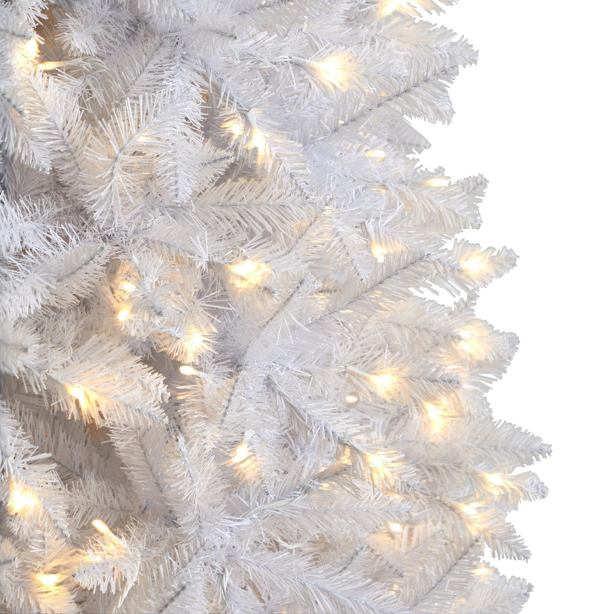 10’ Slim White Artificial Christmas Tree with 800 Warm White LED Lights and 2420 Bendable Branches