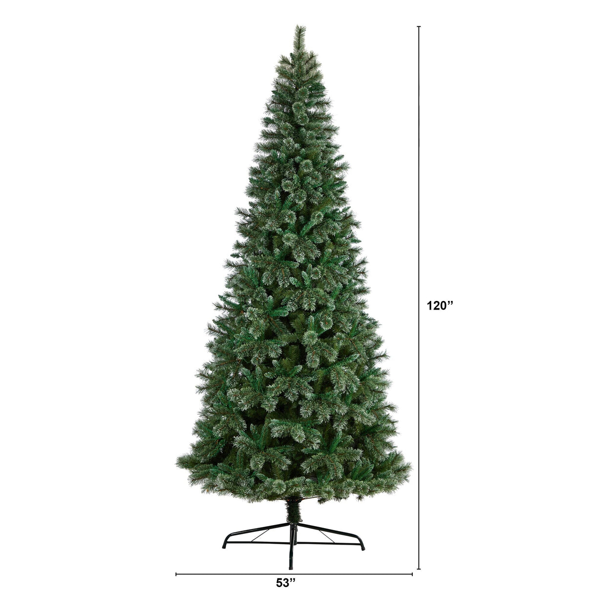 10’ Wisconsin Slim Snow Tip Pine Artificial Christmas Tree with 1652 Bendable Branches