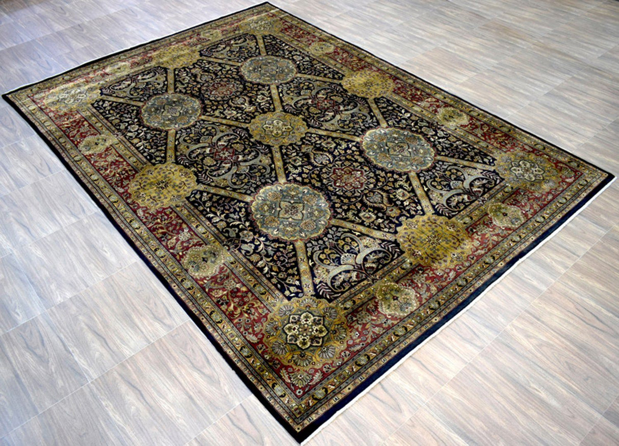 10x14 Rug | Mashad Handmade Handspun Wool Area Rug