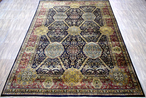 10x14 Rug | Mashad Handmade Handspun Wool Area Rug