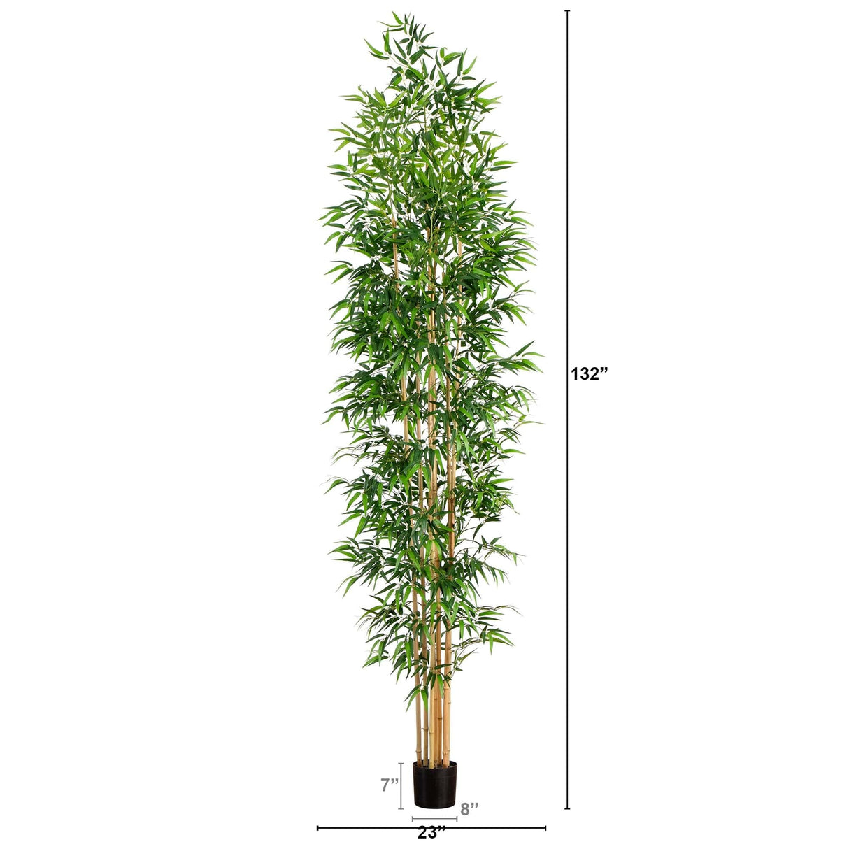 11’ Artificial Bamboo Tree with Real Bamboo Trunks