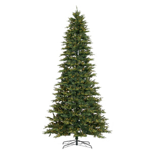 11’ Belgium Fir “Natural Look” Artificial Christmas Tree with 1250 Clear LED Lights and 4222 Bendable Branches