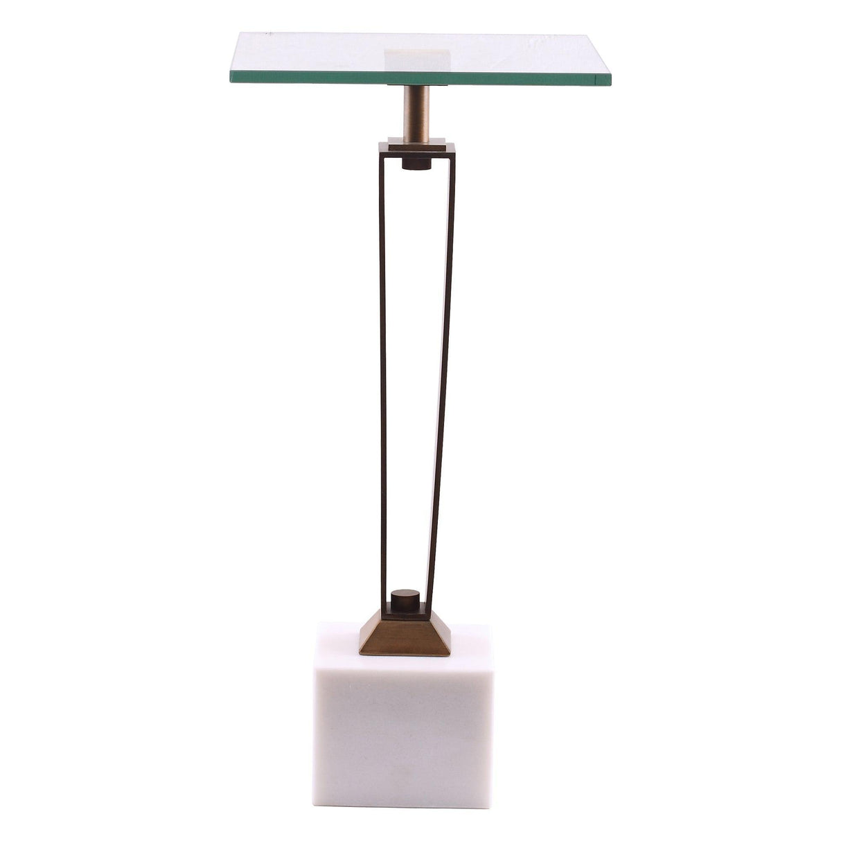 11" Modern Martini Table with White Marble