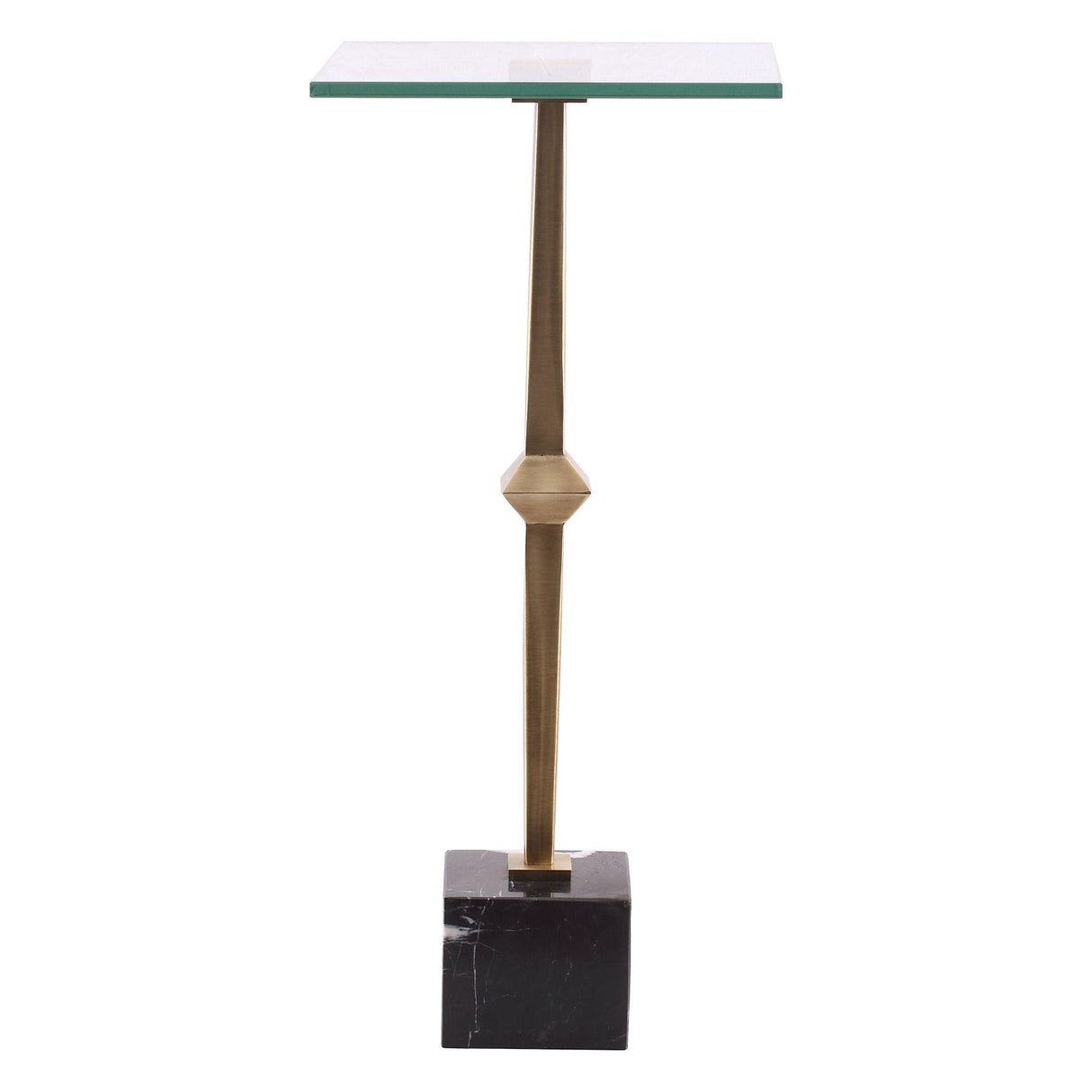 11" Square Side Table with Marble Base