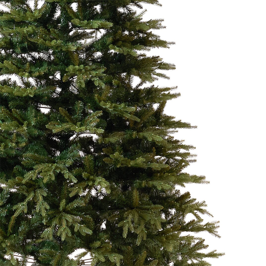 12’ Belgium Fir “Natural Look” Artificial Christmas Tree with 1500 Clear LED Lights and 4962 Bendable Branches