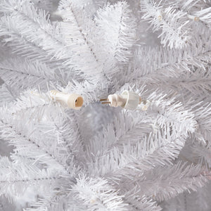 13’ Slim White Artificial Christmas Tree with 1350 Warm White LED Lights and 3924 Bendable Branches