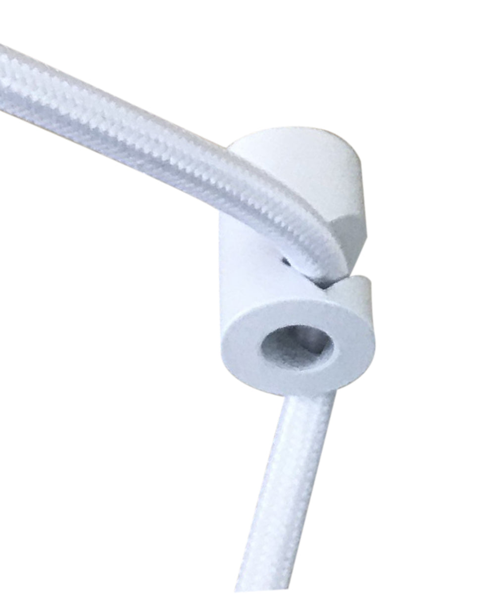 14"W 2 Light Swag Plug-In Pendant Granite Gray Burlap with Diffuser White Cord