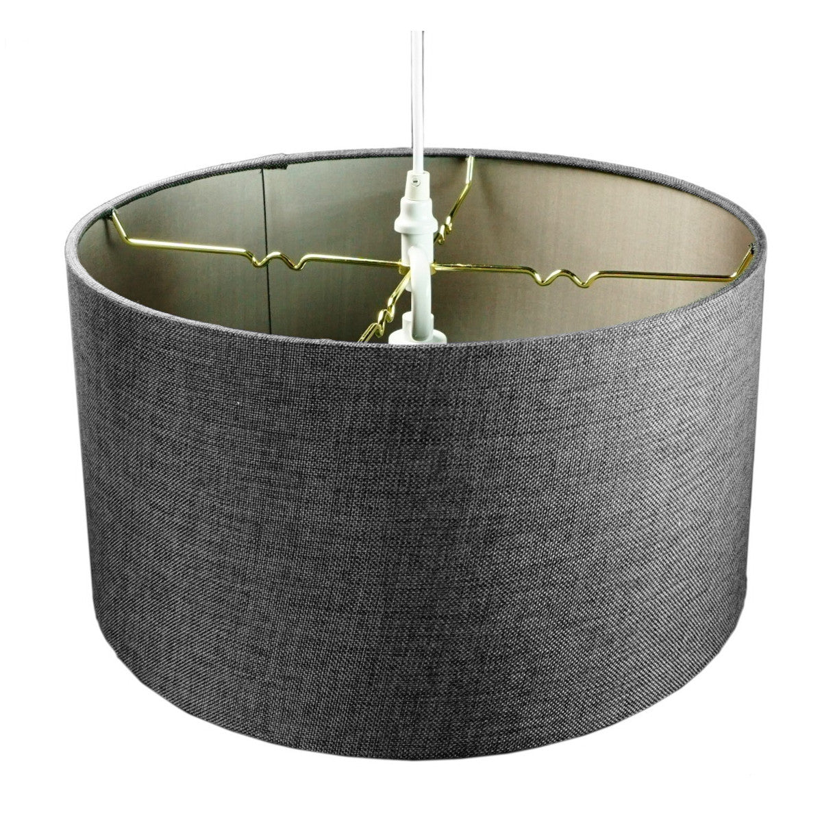 14"W 2 Light Swag Plug-In Pendant Granite Gray with Diffuser White Cord