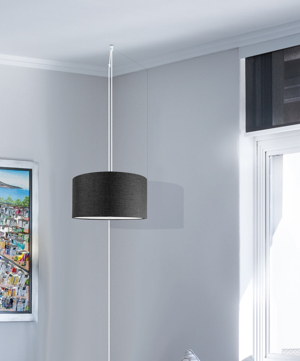 14"W 2 Light Swag Plug-In Pendant Granite Gray with Diffuser White Cord