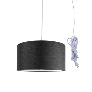 14"W 2 Light Swag Plug-In Pendant Granite Gray with Diffuser White Cord
