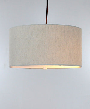 14"W 2 Light Swag Plug-In Pendant Textured Oatmeal with Diffuser Black Cord