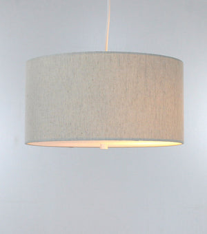 14"W 2 Light Swag Plug-In Pendant Textured Oatmeal with Diffuser White Cord