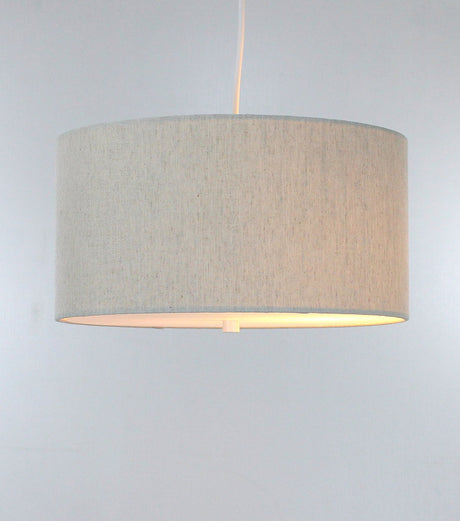 14"W 2 Light Swag Plug-In Pendant Textured Oatmeal with Diffuser White Cord