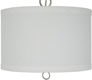 14"W Light Pendant Brushed Nickel Finish with Oatmeal Linen Shade