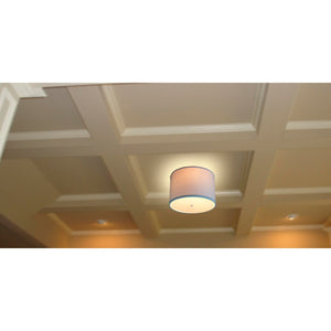 14"W Moderne Flush Mount Conversion Kit White Fabric Drum Lampshade