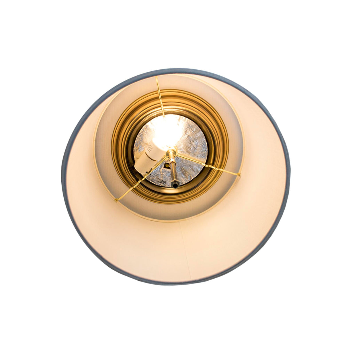 14"W Moderne Flush Mount Conversion Kit White Fabric Drum Lampshade
