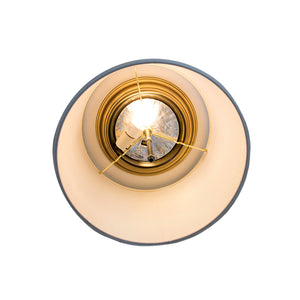 14"W Moderne Flush Mount Conversion Kit White Fabric Drum Lampshade