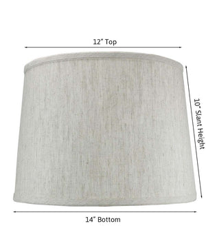 14"W x 10"H Textured Oatmeal Drum Shade