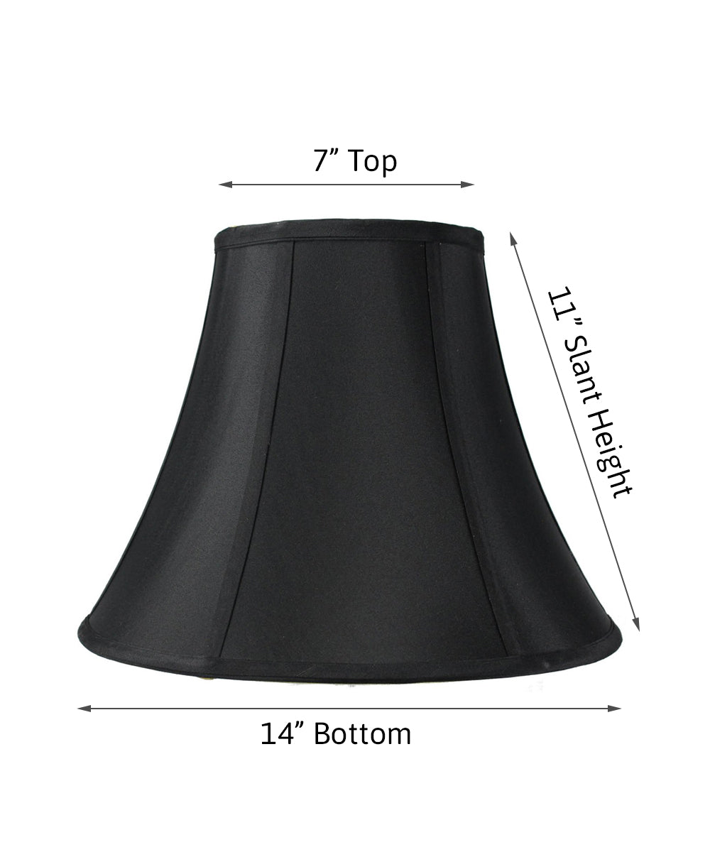 14"W x 11"H Black with Gold Lining Bell Lampshade