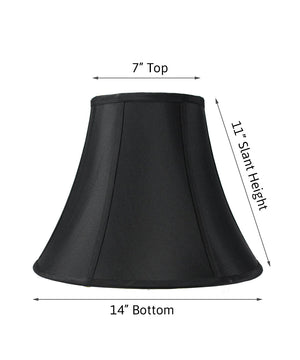 14"W x 11"H Black with Gold Lining Bell Lampshade