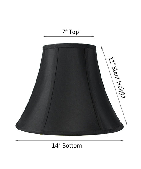 14"W x 11"H Black with Gold Lining Bell Lampshade