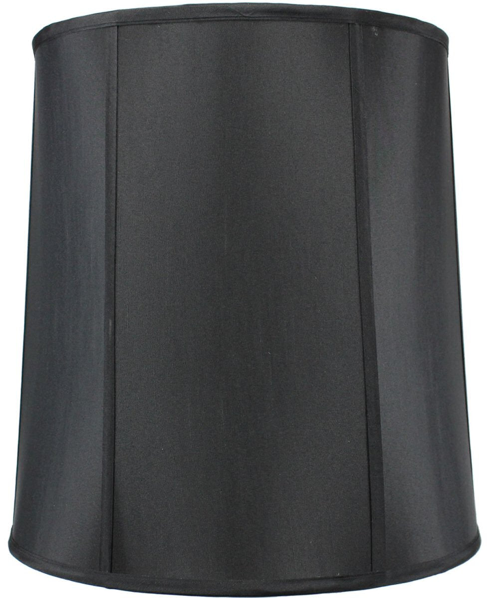 14"x16"x17" Large Drum Lampshade Black Shantung, Large Cylinder Replacement Lamp Shade for Tall Table Lamps