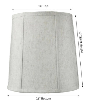 14"x16"x17" Tall Drum Lampshade Textured Oatmeal Fabric, Large Softback Cylinder for Tall Table Lamps
