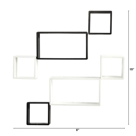 15" Modern Wall Art Décor Floating Shelves (Set of 6)"