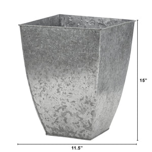 15” Square Tin Planter