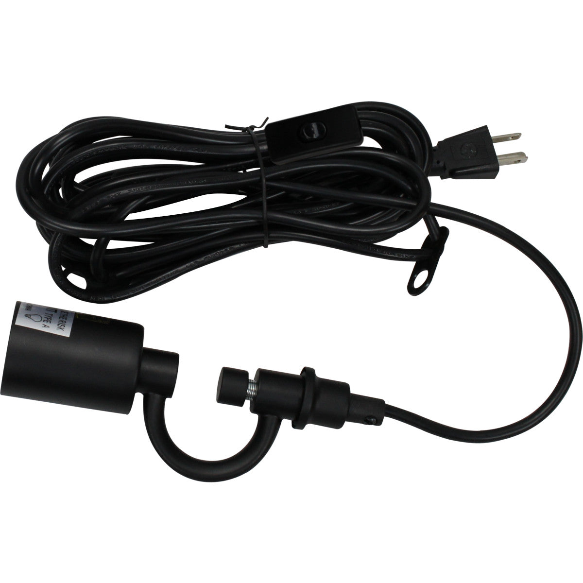 16"W 1 Light Swag Plug-In Pendant Textured Oatmeal Shade Black Cord