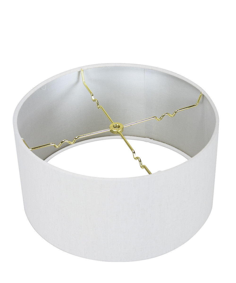 16"W 2 Light Swag Plug-In Pendant White Linen Drum with Diffuser White Cord