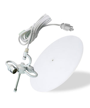 16"W 2 Light Swag Plug-In Pendant White Linen Drum with Diffuser White Cord