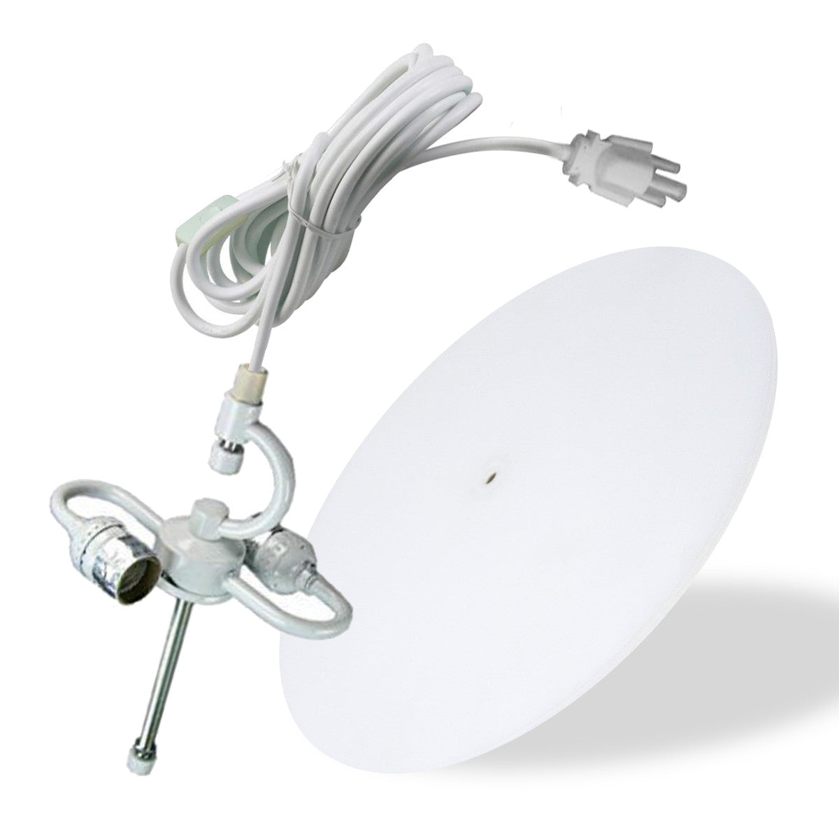 16"W 2 Light Swag Plug-In Pendant White with Diffuser White Cord