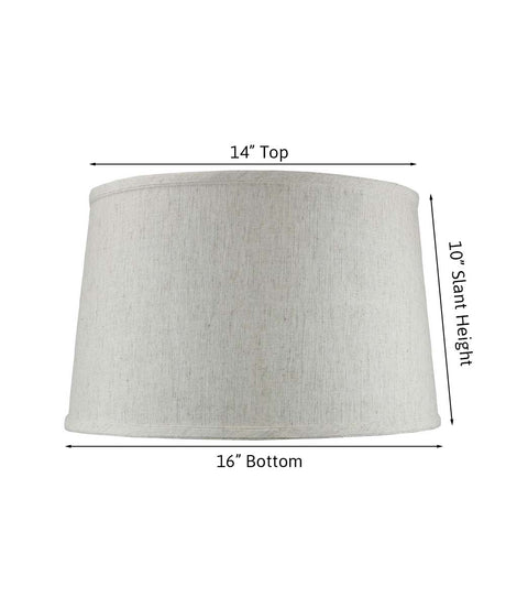 16"W x 10"H Shallow Drum Hard Back Lamp Shade Textured Oatmeal