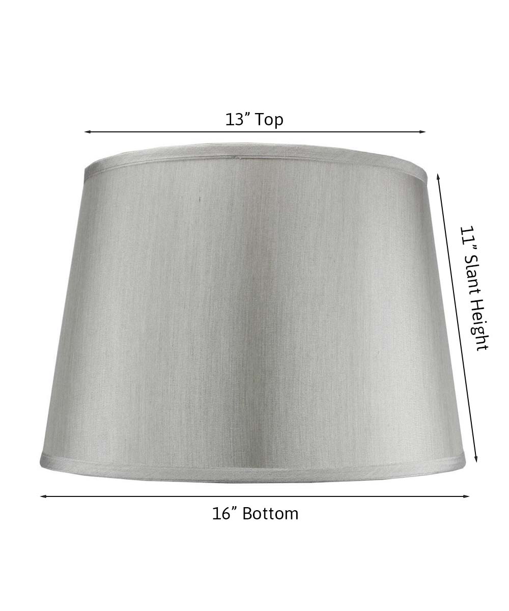 16"W x 11"H Silver Grey Hard Back Lamp Shade