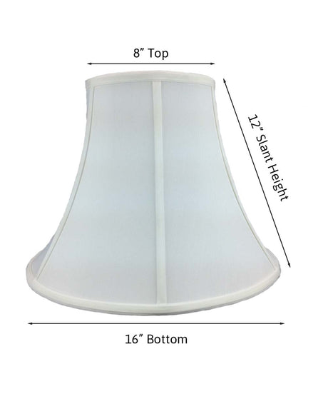 16"W x 12"H White Bell Shantung Shade