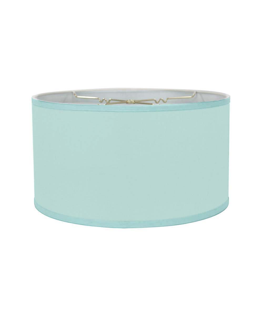 16x16x9 Island Paradise Aqua Linen Hardback Shallow Drum Lampshade
