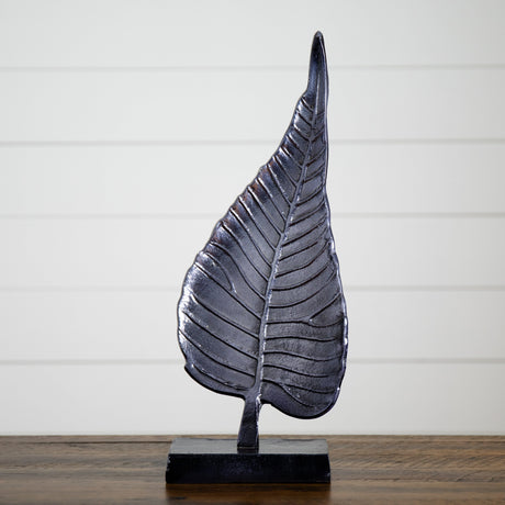 17” Aluminum Bodhi Leaf Decorative Accent