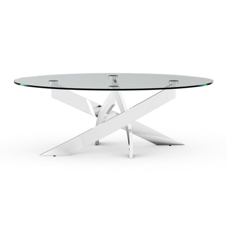 17" H Contemporary Glass Coffee Table in Living Room, Bedroom