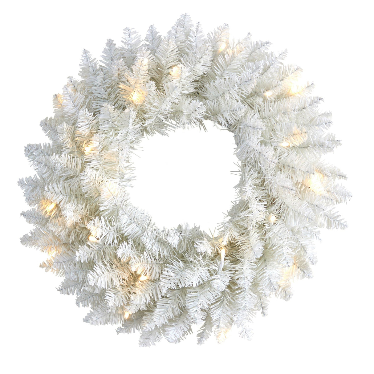 18” Colorado Spruce Artificial Christmas Wreath with 129 Bendable Branches and 20 Warm LED Lights