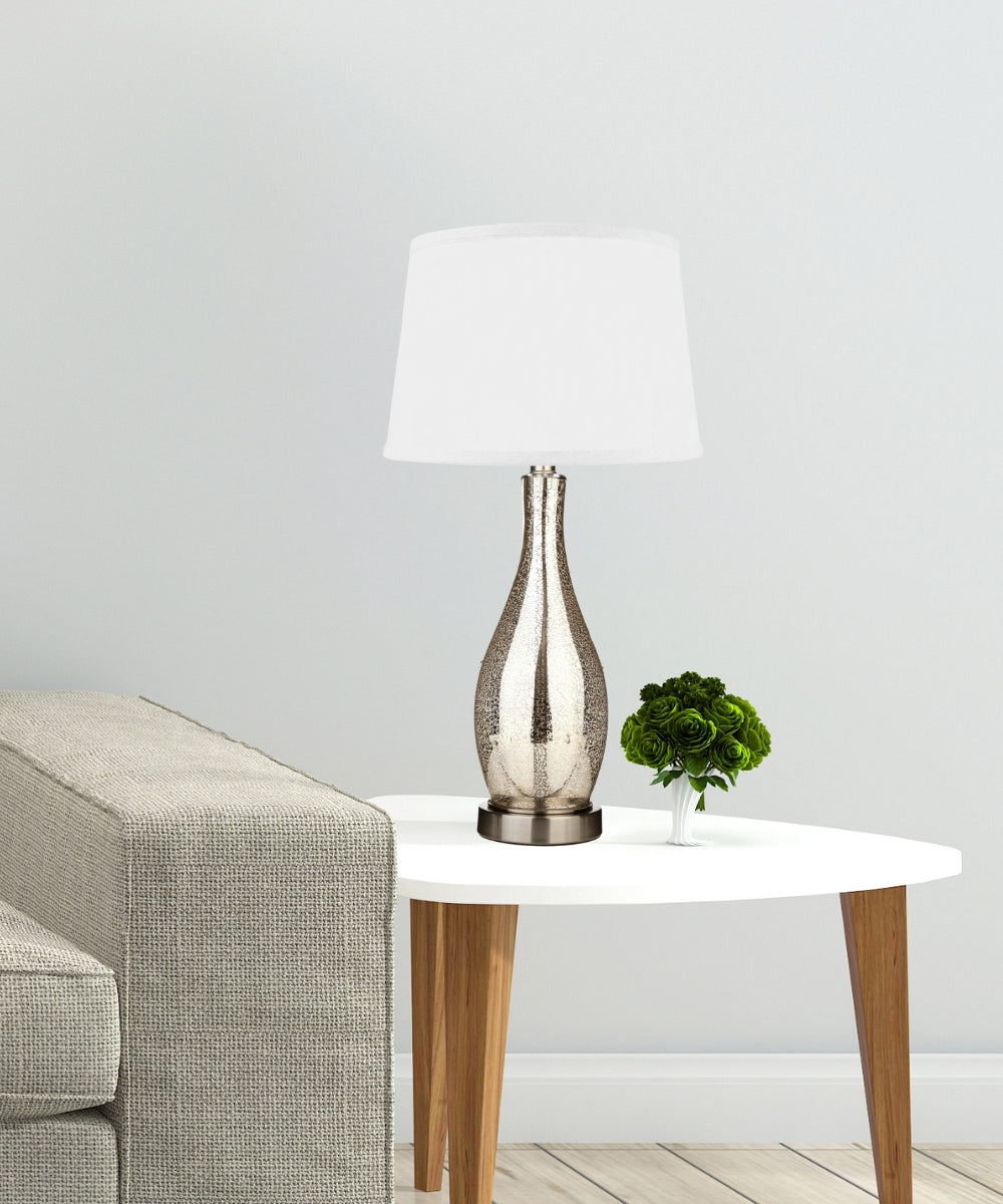 18" Teardrop Lamp Base, Mercury Silver/Gold Glass Table Lamp (Base Only)