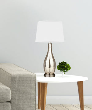 18" Teardrop Lamp Base, Mercury Silver/Gold Glass Table Lamp (Base Only)