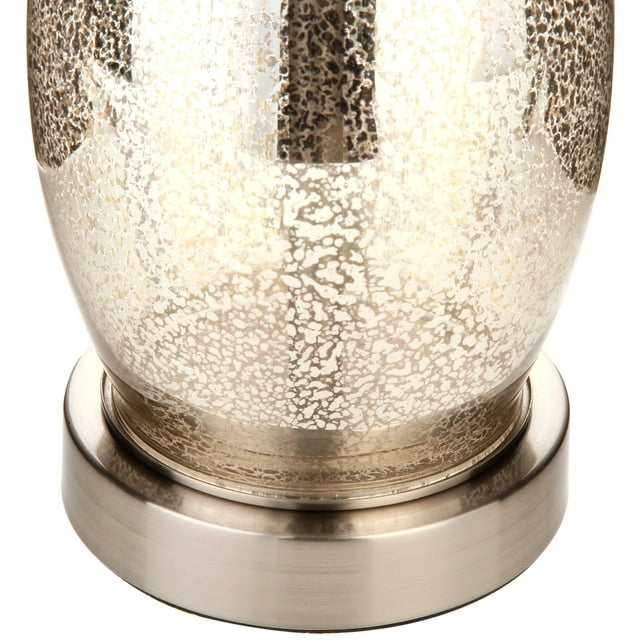 18" Teardrop Lamp Base, Mercury Silver/Gold Glass Table Lamp (Base Only)
