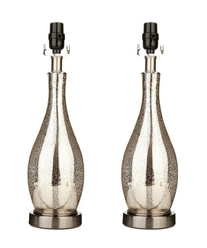 18" Teardrop Lamp Base, Mercury Silver/Gold Glass Table Lamp (Base Only)