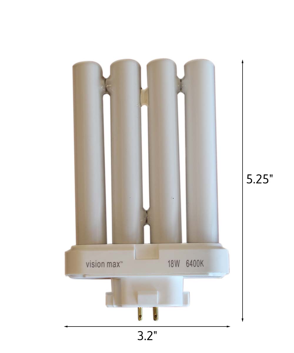 18 Watt Full Spectrum CFL Replacement Bulb (4 pin, G24Q base) by VisionMax