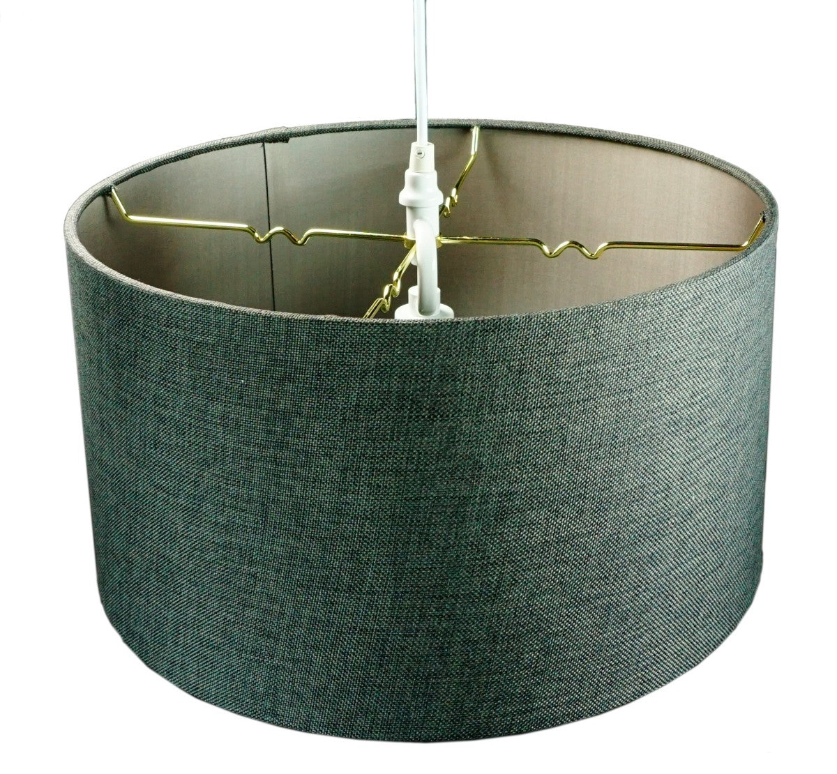 18"W 2 Light Swag Plug-In Pendant Granite Gray with Diffuser White Cord